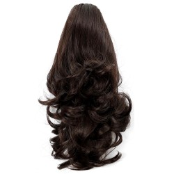 Extensie de par coada in valuri cu cleste 40 cm Saten Inchis Cod JL 6911-8#